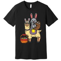 Easter Bunny Sloth On Llama Eggs Cute Alpaca Premium T-Shirt