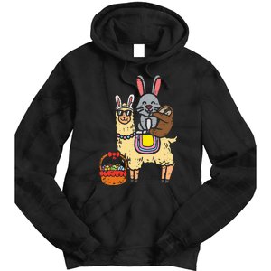 Easter Bunny Sloth On Llama Eggs Cute Alpaca Tie Dye Hoodie