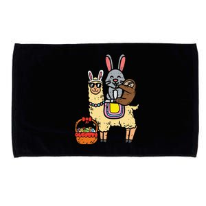 Easter Bunny Sloth On Llama Eggs Cute Alpaca Microfiber Hand Towel