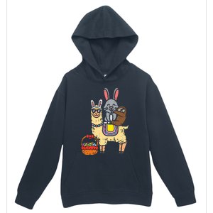 Easter Bunny Sloth On Llama Eggs Cute Alpaca Urban Pullover Hoodie