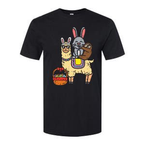 Easter Bunny Sloth On Llama Eggs Cute Alpaca Softstyle CVC T-Shirt