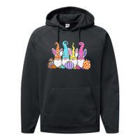 Easter Bunny Spring Gnome Easter Egg Hunting And Basket Performance Fleece Hoodie