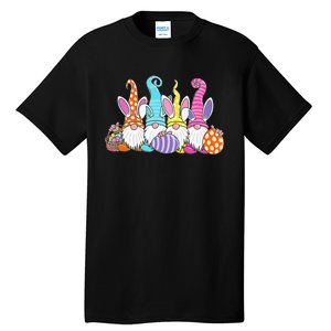 Easter Bunny Spring Gnome Easter Egg Hunting And Basket Tall T-Shirt