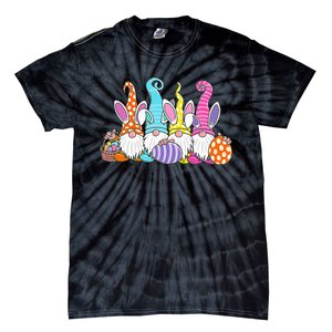 Easter Bunny Spring Gnome Easter Egg Hunting And Basket Tie-Dye T-Shirt