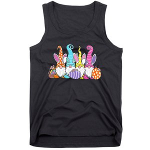 Easter Bunny Spring Gnome Easter Egg Hunting And Basket Tank Top