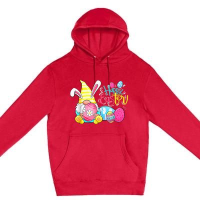 Easter Bunny Spring Gnome Easter Egg Hunting And Basket Premium Pullover Hoodie