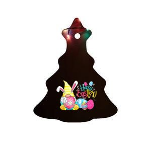 Easter Bunny Spring Gnome Easter Egg Hunting And Basket Ceramic Tree Ornament