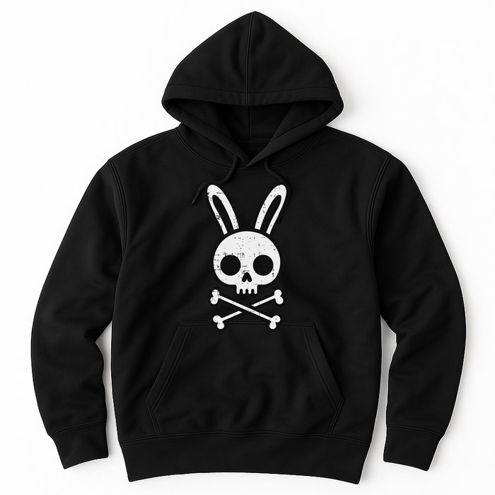 Easter Bunny Skull Cross Bones Rabbit Goth Hoodie