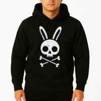 Easter Bunny Skull Cross Bones Rabbit Goth Hoodie