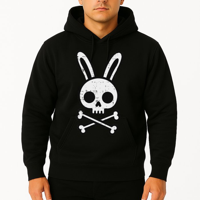 Easter Bunny Skull Cross Bones Rabbit Goth Hoodie