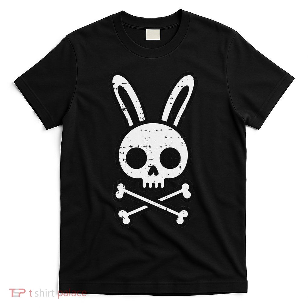 Easter Bunny Skull Cross Bones Rabbit Goth T-Shirt