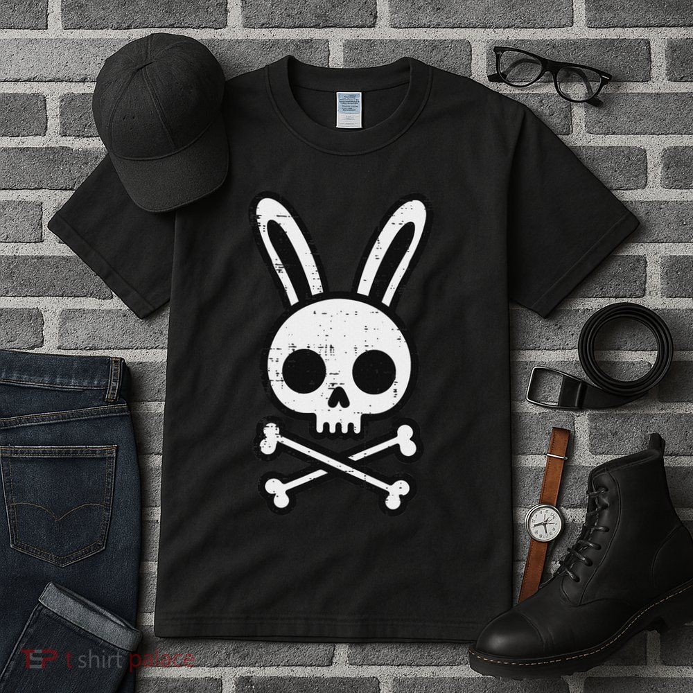 Easter Bunny Skull Cross Bones Rabbit Goth Tall T-Shirt