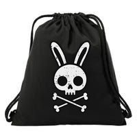 Easter Bunny Skull Cross Bones Rabbit Goth Drawstring Bag