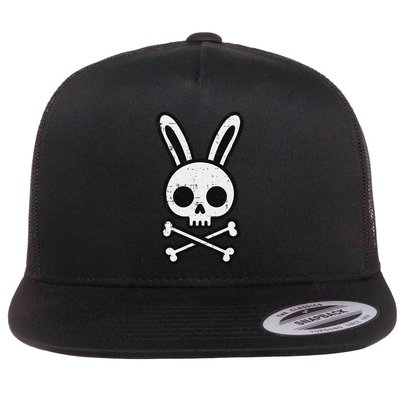 Easter Bunny Skull Cross Bones Rabbit Goth Flatbill Hat
