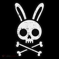 Easter Bunny Skull Cross Bones Rabbit Goth Flatbill Hat