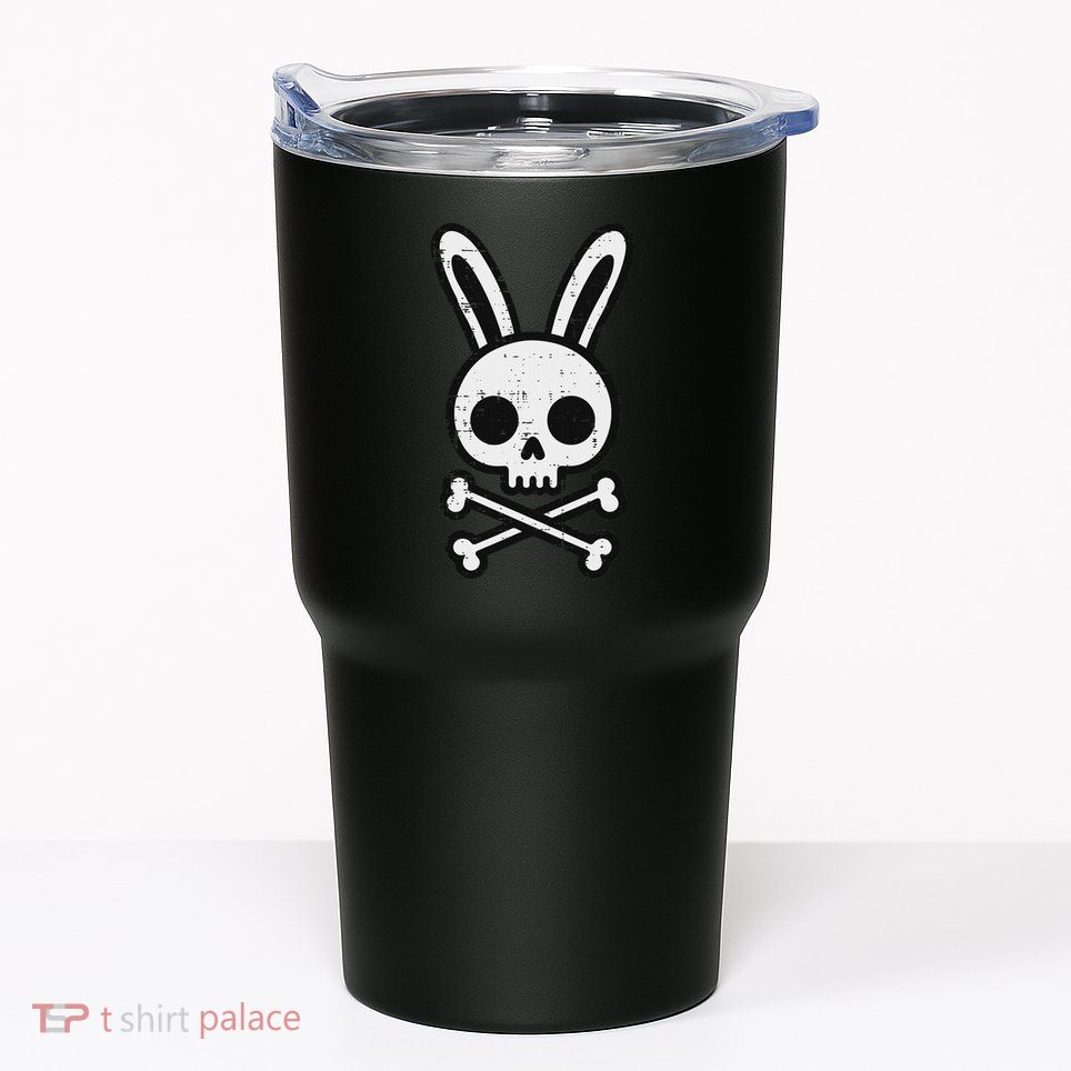 Easter Bunny Skull Cross Bones Rabbit Goth Tumbler