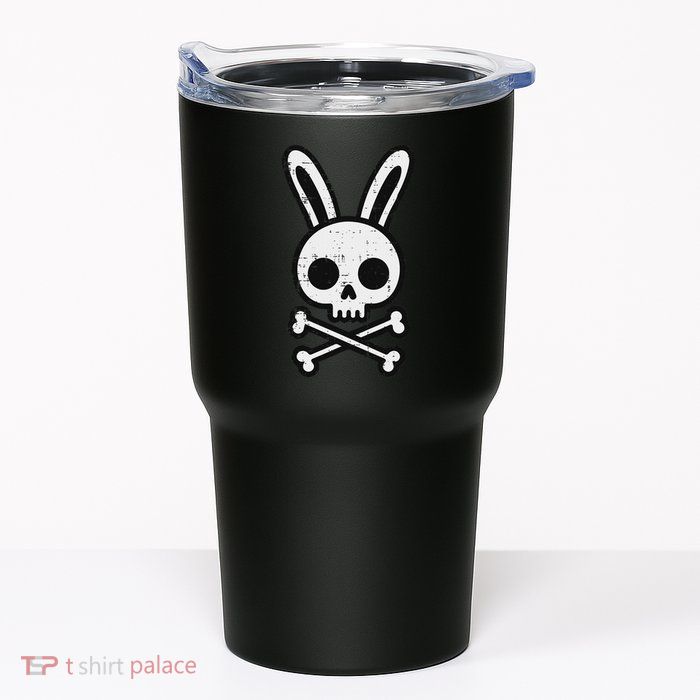 Easter Bunny Skull Cross Bones Rabbit Goth Tumbler