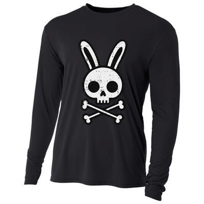 Easter Bunny Skull Cross Bones Rabbit Goth Cooling Performance Long Sleeve Crew
