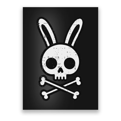 Easter Bunny Skull Cross Bones Rabbit Goth Poster