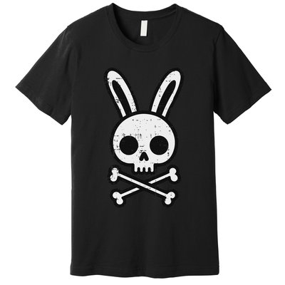 Easter Bunny Skull Cross Bones Rabbit Goth Premium T-Shirt