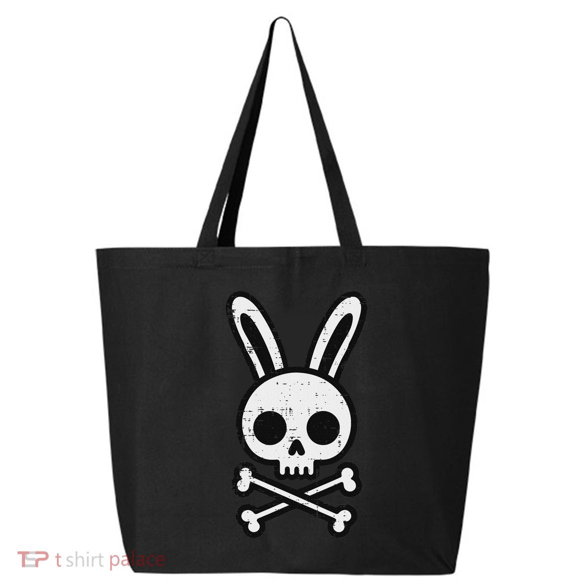Easter Bunny Skull Cross Bones Rabbit Goth 25L Jumbo Tote