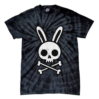 Easter Bunny Skull Cross Bones Rabbit Goth Tie-Dye T-Shirt