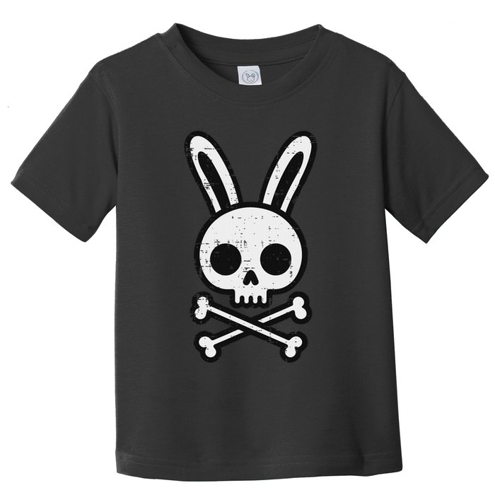 Easter Bunny Skull Cross Bones Rabbit Goth Toddler T-Shirt