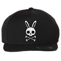 Easter Bunny Skull Cross Bones Rabbit Goth Wool Snapback Cap