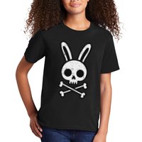 Easter Bunny Skull Cross Bones Rabbit Goth Kids T-Shirt