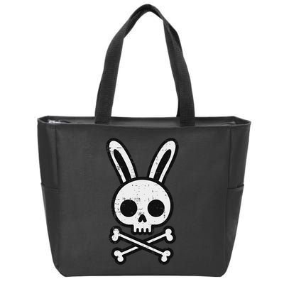 Easter Bunny Skull Cross Bones Rabbit Goth Zip Tote Bag