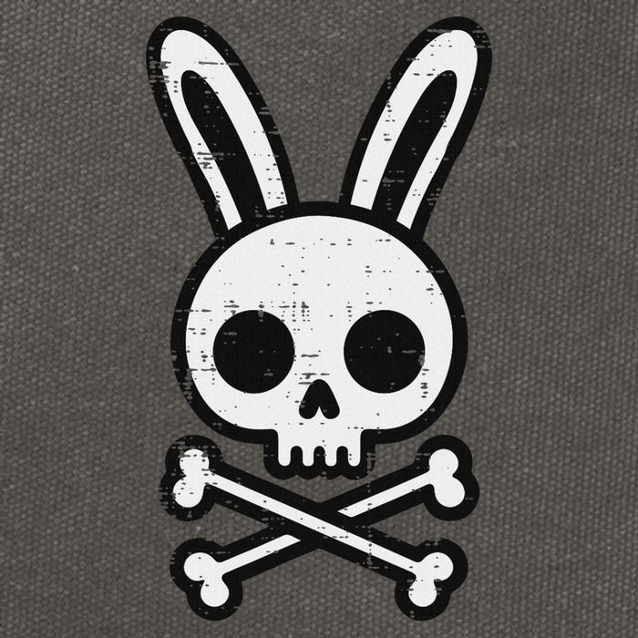 Easter Bunny Skull Cross Bones Rabbit Goth Cotton Canvas Backpack