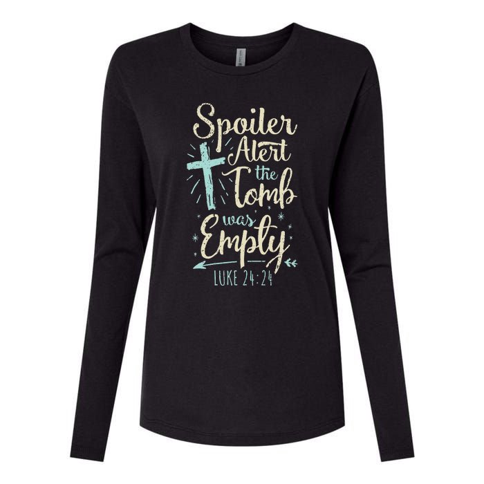 Easter Basket Stuffers Spoiler Alert Tomb Was Empty Womens Cotton Relaxed Long Sleeve T-Shirt