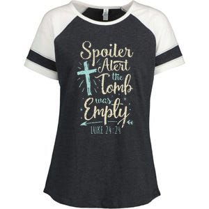 Easter Basket Stuffers Spoiler Alert Tomb Was Empty Enza Ladies Jersey Colorblock Tee