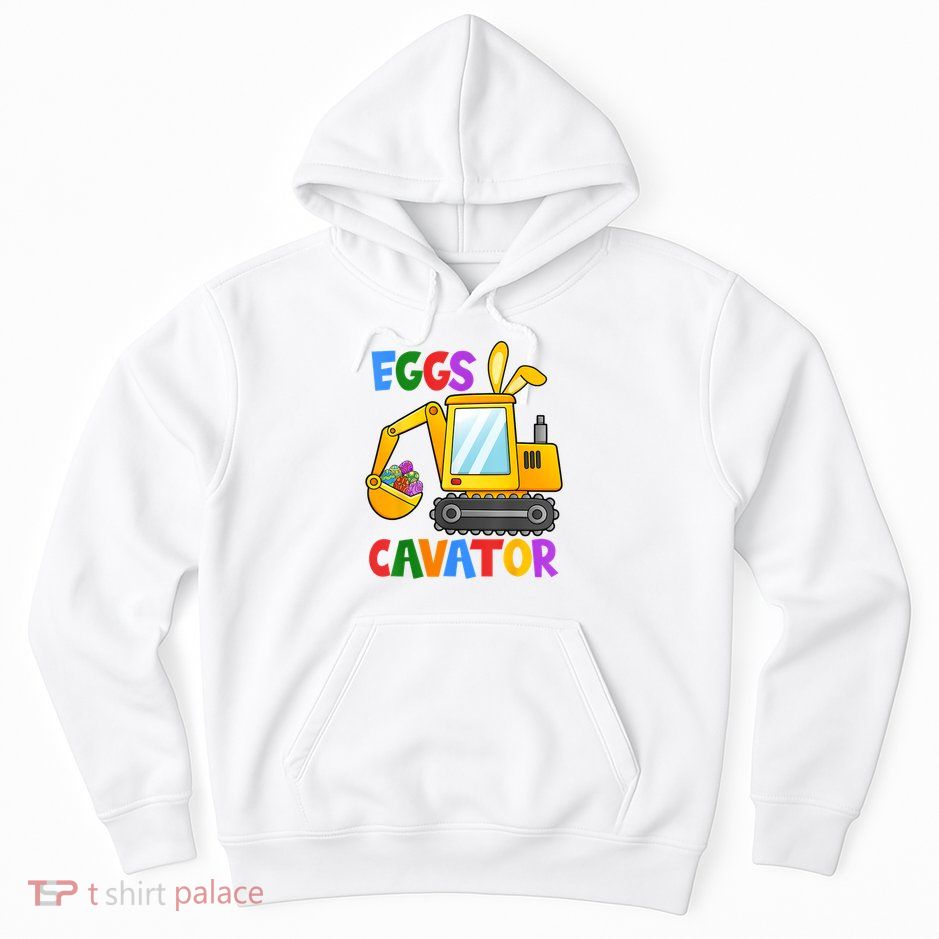 Easter Basket Stuffers Eggscavator Egg Hunting  Unisex Black Cotton Blend Hoodie