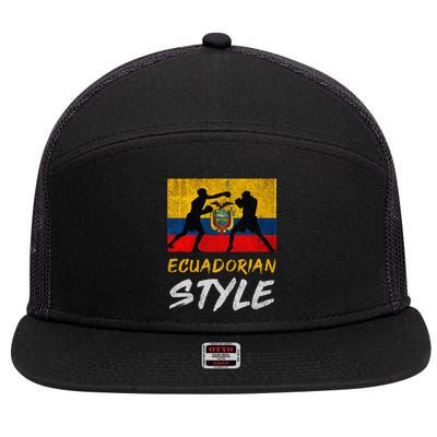 Ecuadorian Boxing Style Ecuador Pride Boxing 7 Panel Mesh Trucker Snapback Hat