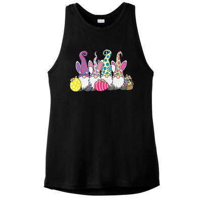 Easter Bunny Spring Cute Gnome Easter Egg Hunting And Basket Ladies PosiCharge Tri-Blend Wicking Tank