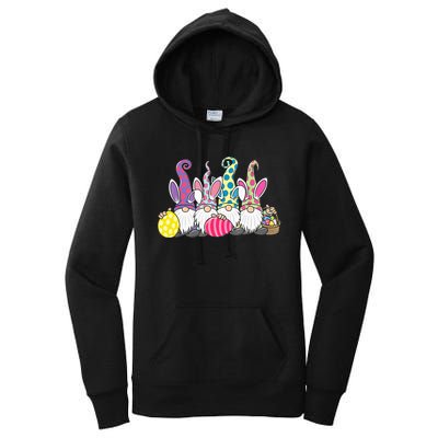 Easter Bunny Spring Cute Gnome Easter Egg Hunting And Basket Women's Pullover Hoodie