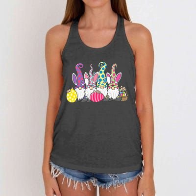 Easter Bunny Spring Cute Gnome Easter Egg Hunting And Basket Women's Knotted Racerback Tank