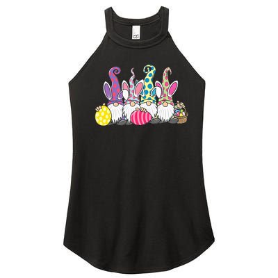 Easter Bunny Spring Cute Gnome Easter Egg Hunting And Basket Women's Perfect Tri Rocker Tank