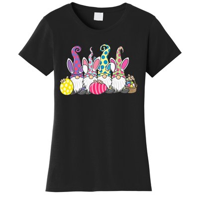 Easter Bunny Spring Cute Gnome Easter Egg Hunting And Basket Women's T-Shirt