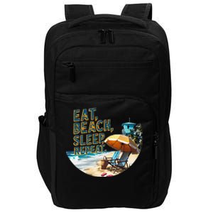 Eat Beach Sleep Repeat Sea Humorous Beach Impact Tech Backpack