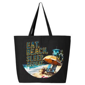 Eat Beach Sleep Repeat Sea Humorous Beach 25L Jumbo Tote