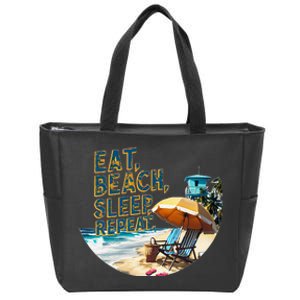 Eat Beach Sleep Repeat Sea Humorous Beach Zip Tote Bag