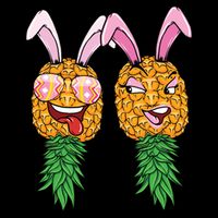 Easter Bunny Swinger Couple Upside Down Pineapple Gift Doggie Tank