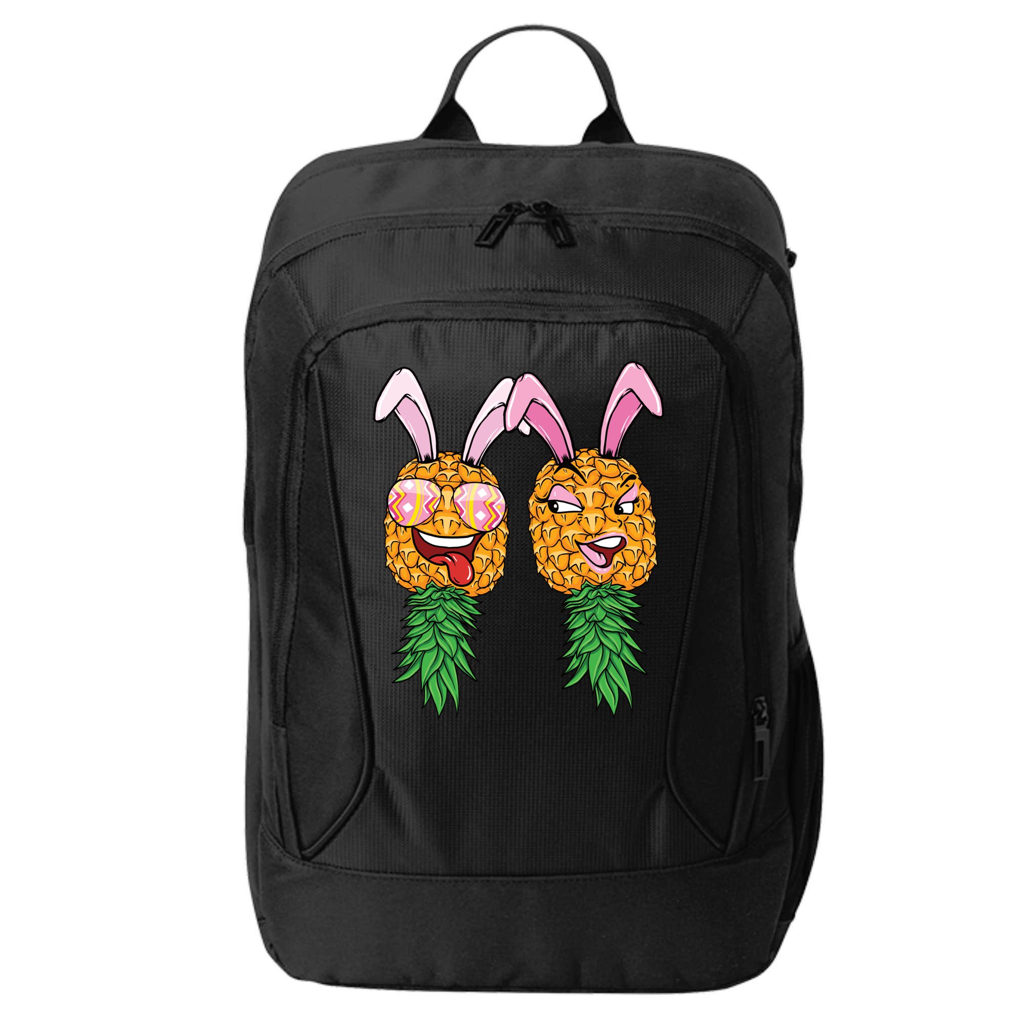 Easter Bunny Swinger Couple Upside Down Pineapple Gift City Backpack