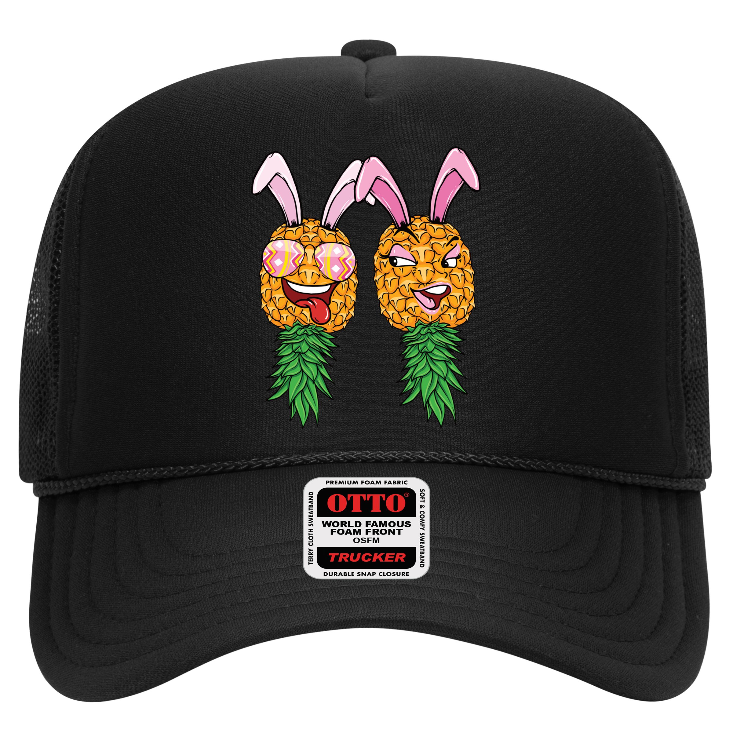 Easter Bunny Swinger Couple Upside Down Pineapple Gift Trucker Hat