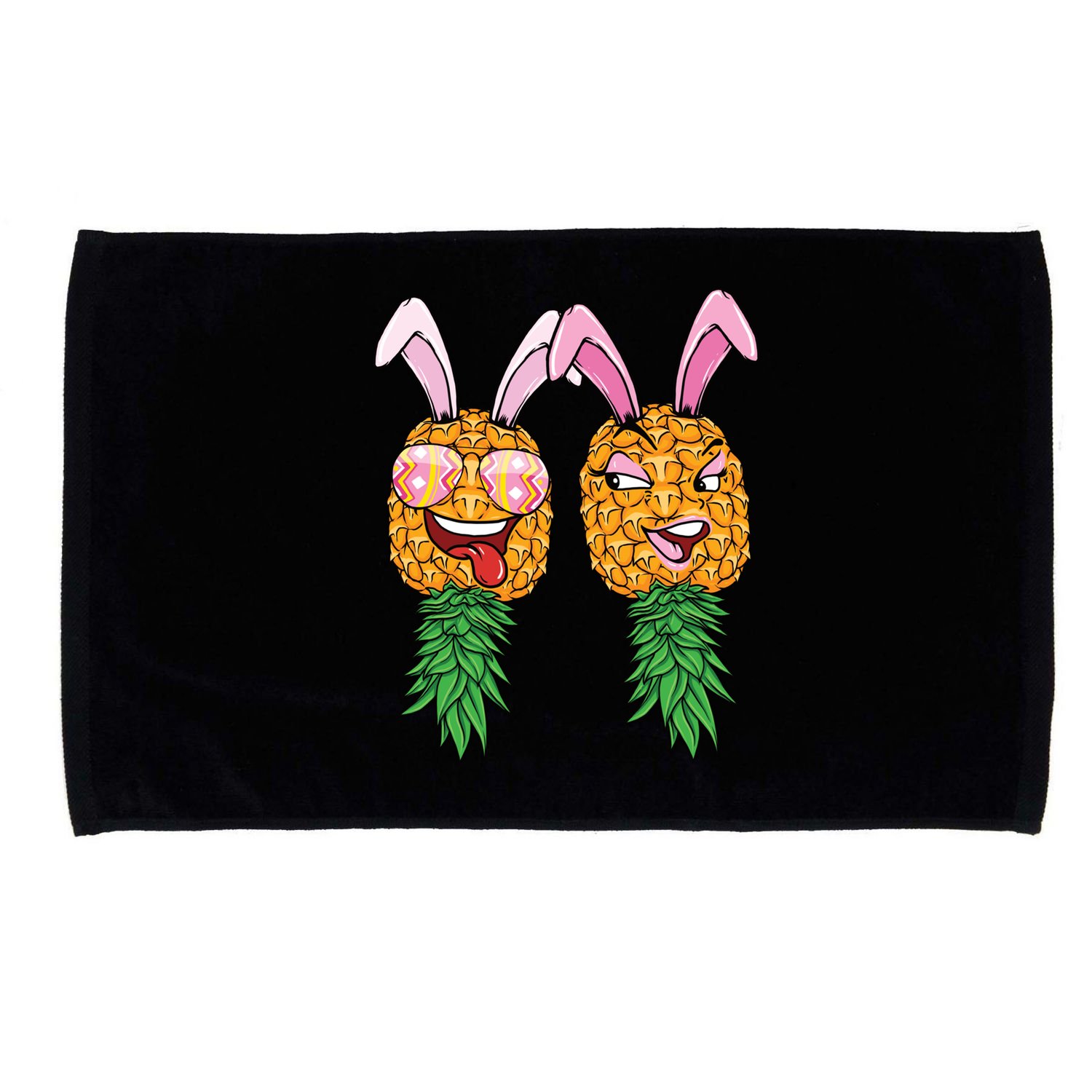 Easter Bunny Swinger Couple Upside Down Pineapple Gift Microfiber Hand Towel