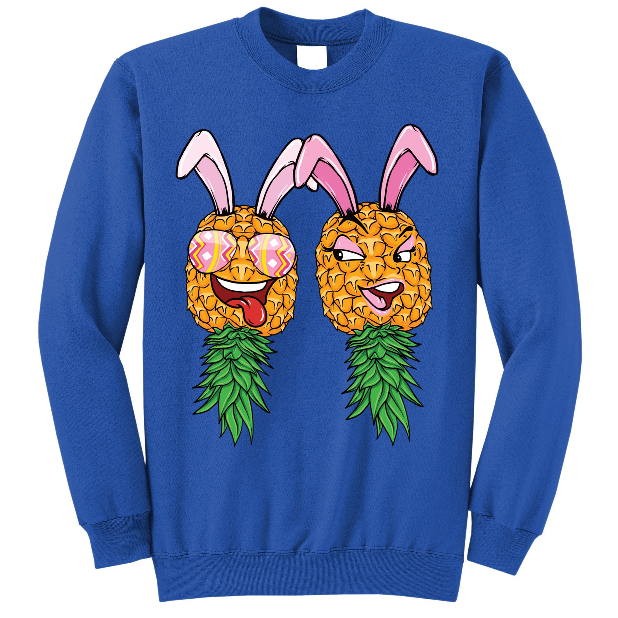 Easter Bunny Swinger Couple Upside Down Pineapple Gift Sweatshirt