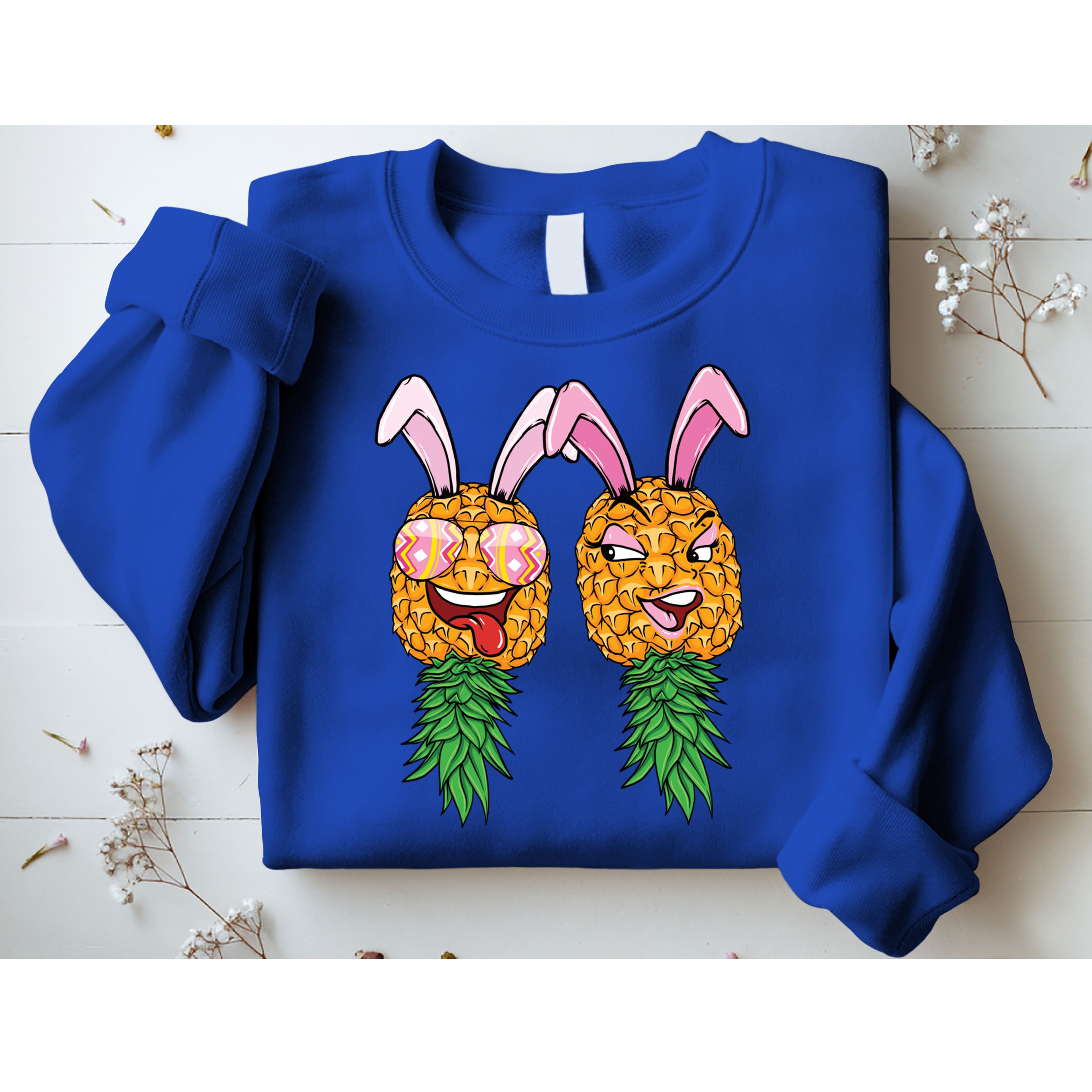 Easter Bunny Swinger Couple Upside Down Pineapple Gift Sweatshirt