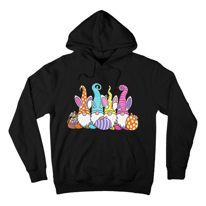 Easter Bunny Spring Gnome Easter Egg Hunting And Basket Tall Hoodie